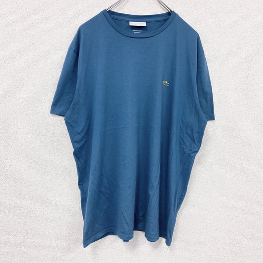LACOSTE　ラコステ　半袖Tシャツ　刺繍ロゴ　ターコイズブルー　XLサイズ
