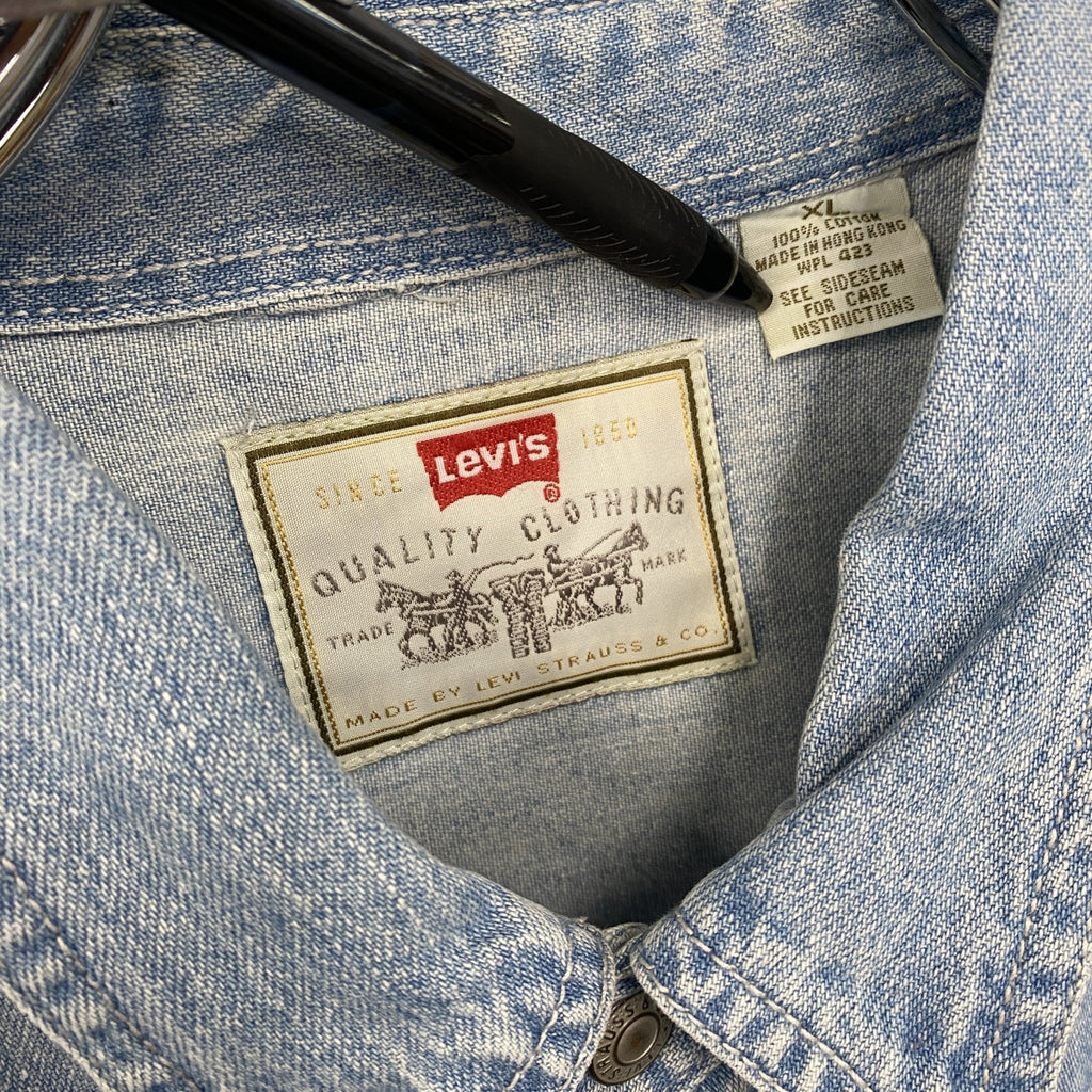 90s　Levi’s リーバイス　長袖デニムシャツ　ヴィンテージ　インディゴ　XLサイズ
