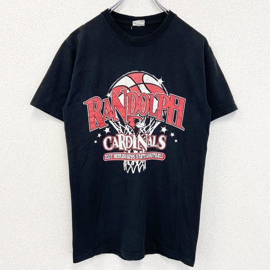 古着 used　JERZEES ジャージーズ　半袖プリントTシャツ　バックプリント　CARDINALS　黒　ブラック　クルーネック