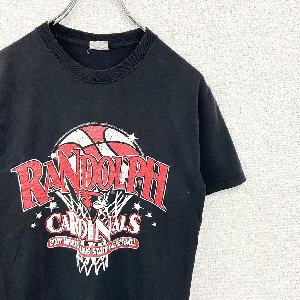 古着 used　JERZEES ジャージーズ　半袖プリントTシャツ　バックプリント　CARDINALS　黒　ブラック　クルーネック