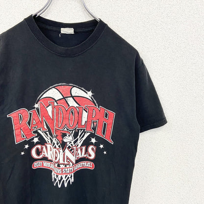 古着 used　JERZEES ジャージーズ　半袖プリントTシャツ　バックプリント　CARDINALS　黒　ブラック　クルーネック