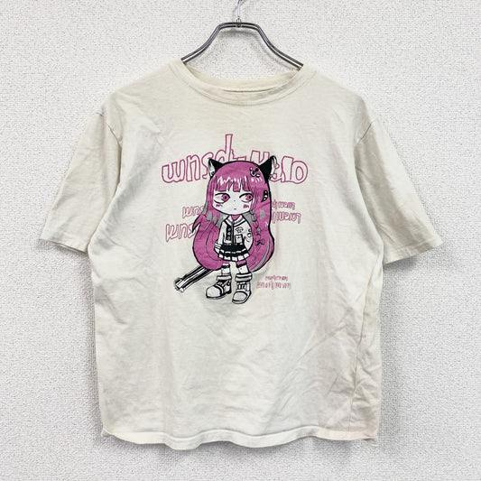 半袖プリントTシャツ　キャラクターT　サブカルチャー　白　ホワイト　