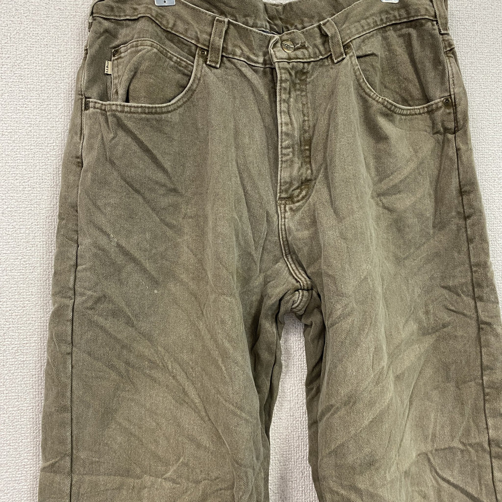～00s　L.L.Bean　エルエルビーン　デニムパンツ/ジーンズ　ジップフライ　革パッチ　ネル生地ライナー　茶色　ブラウン　W37サイズ