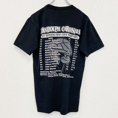 古着 used　JERZEES ジャージーズ　半袖プリントTシャツ　バックプリント　CARDINALS　黒　ブラック　クルーネック