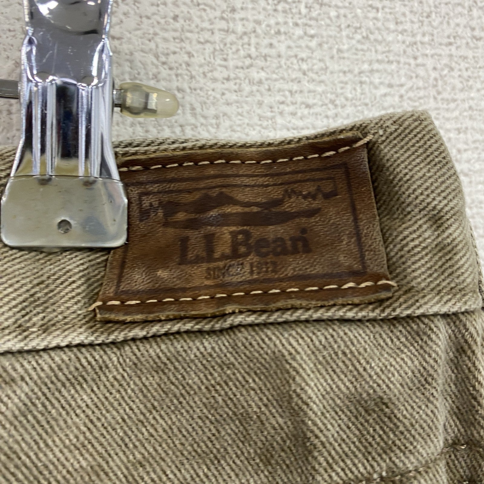 ～00s　L.L.Bean　エルエルビーン　デニムパンツ/ジーンズ　ジップフライ　革パッチ　ネル生地ライナー　茶色　ブラウン　W37サイズ