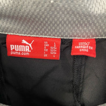 古着 used　PUMA　プーマ　長袖フルジップナイロンジャケット　ウィンドブレーカー　ワンポイントロゴ　スポーツ　黒　Lサイズ
