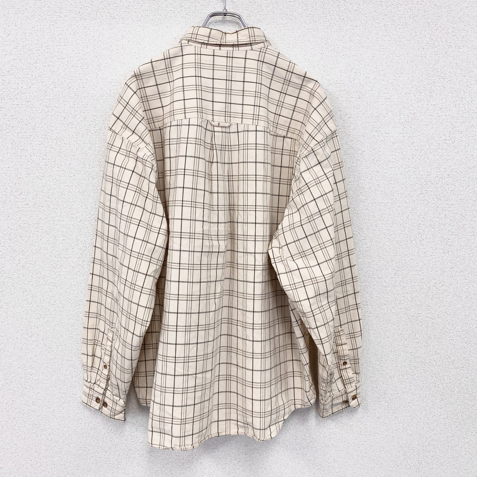 90s　Eddie Bauer　エディバウアー　長袖ボタンダウンシャツ　ヴィンテージ　白タグ　チェック柄　XLサイズ