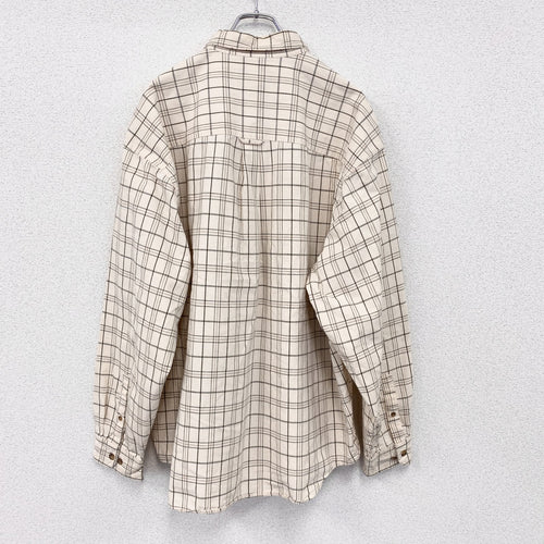 90s　Eddie Bauer　エディバウアー　長袖ボタンダウンシャツ　ヴィンテージ　白タグ　チェック柄　XLサイズ