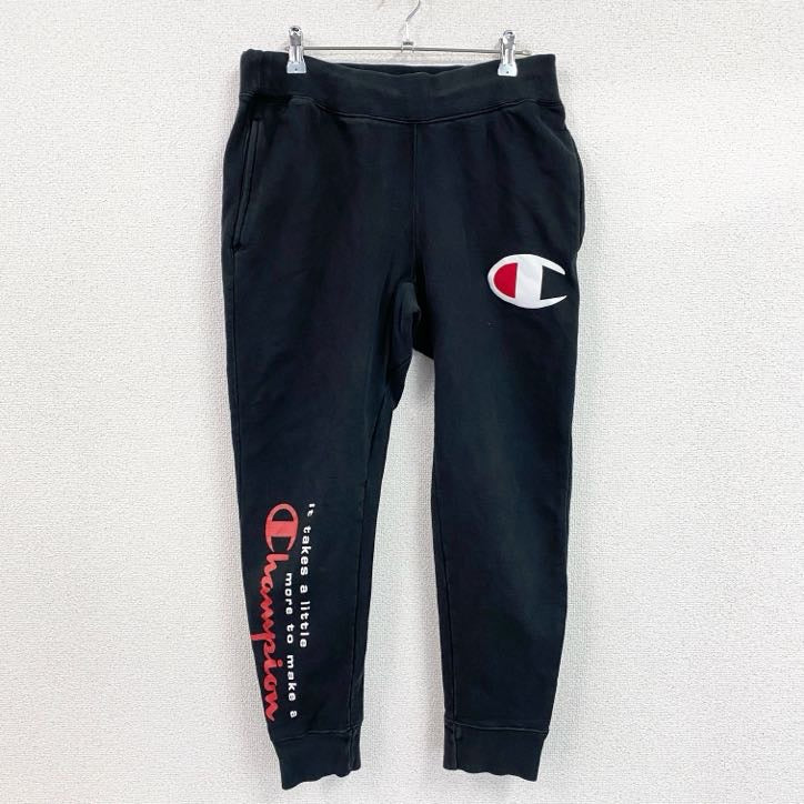 Champion　チャンピオン　リバースウィーブ　スウェットパンツ デカロゴ　黒　ブラック　Mサイズ