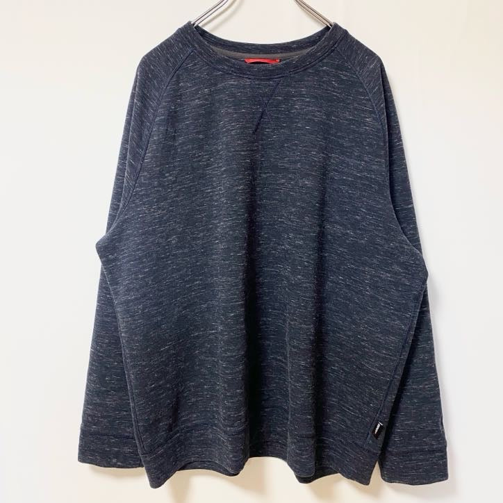 古着 used　GERRY　長袖霜降り柄スウェット　トレーナー　シンプルデザイン　Vガゼット　ビッグシルエット　XLサイズ