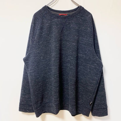 古着 used　GERRY　長袖霜降り柄スウェット　トレーナー　シンプルデザイン　Vガゼット　ビッグシルエット　XLサイズ