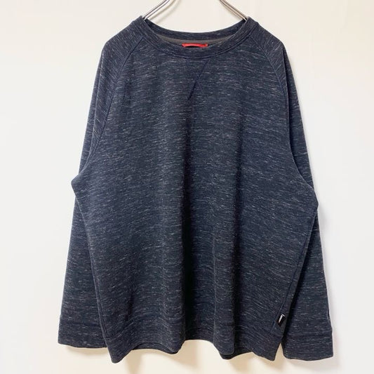 古着 used　GERRY　長袖霜降り柄スウェット　トレーナー　シンプルデザイン　Vガゼット　ビッグシルエット　XLサイズ