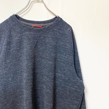 古着 used　GERRY　長袖霜降り柄スウェット　トレーナー　シンプルデザイン　Vガゼット　ビッグシルエット　XLサイズ