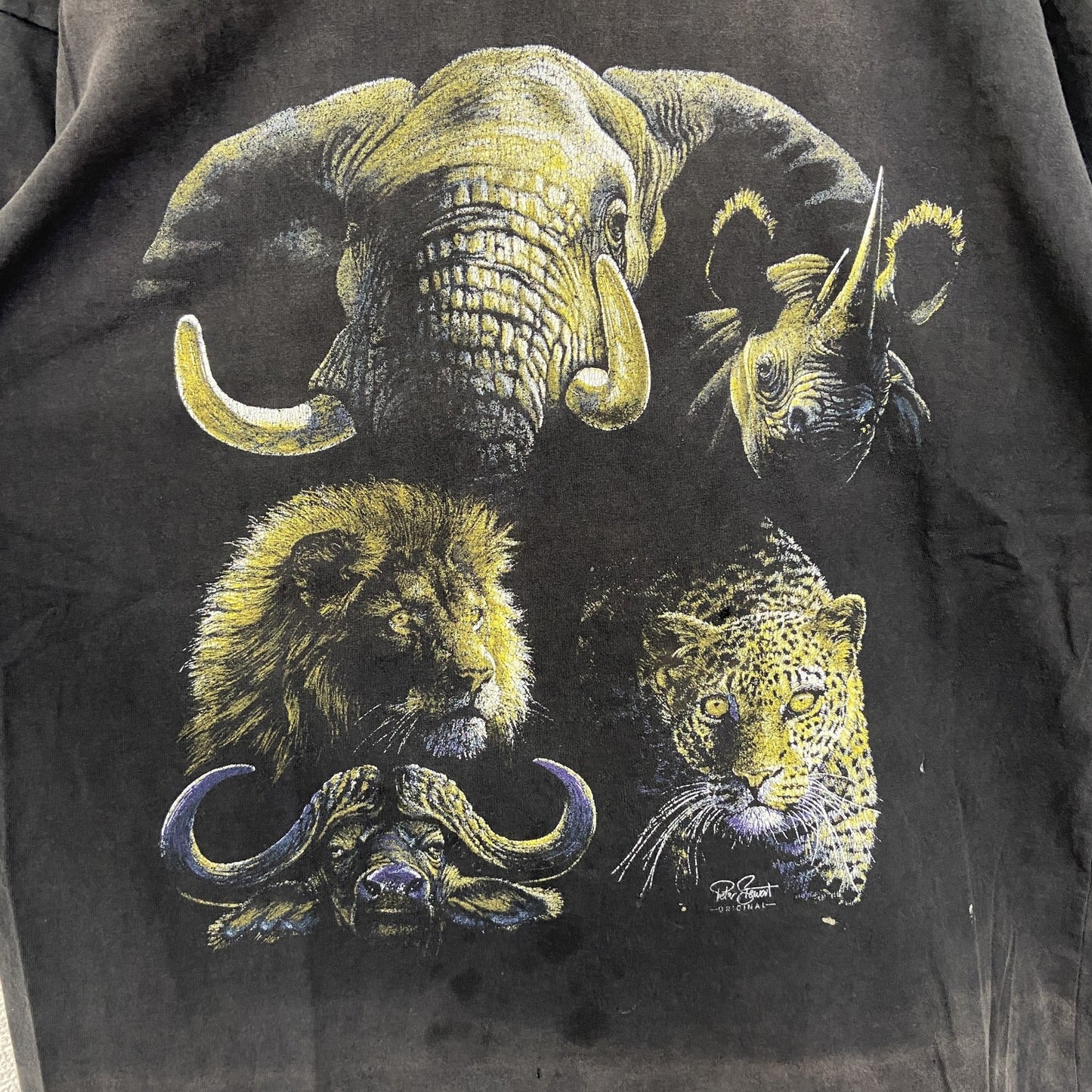 古着 used　EVERYTHING ETHNIC　半袖アニマルプリントTシャツ　ヴィンテージ　クルーネック　Mサイズ