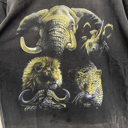 古着 used　EVERYTHING ETHNIC　半袖アニマルプリントTシャツ　ヴィンテージ　クルーネック　Mサイズ