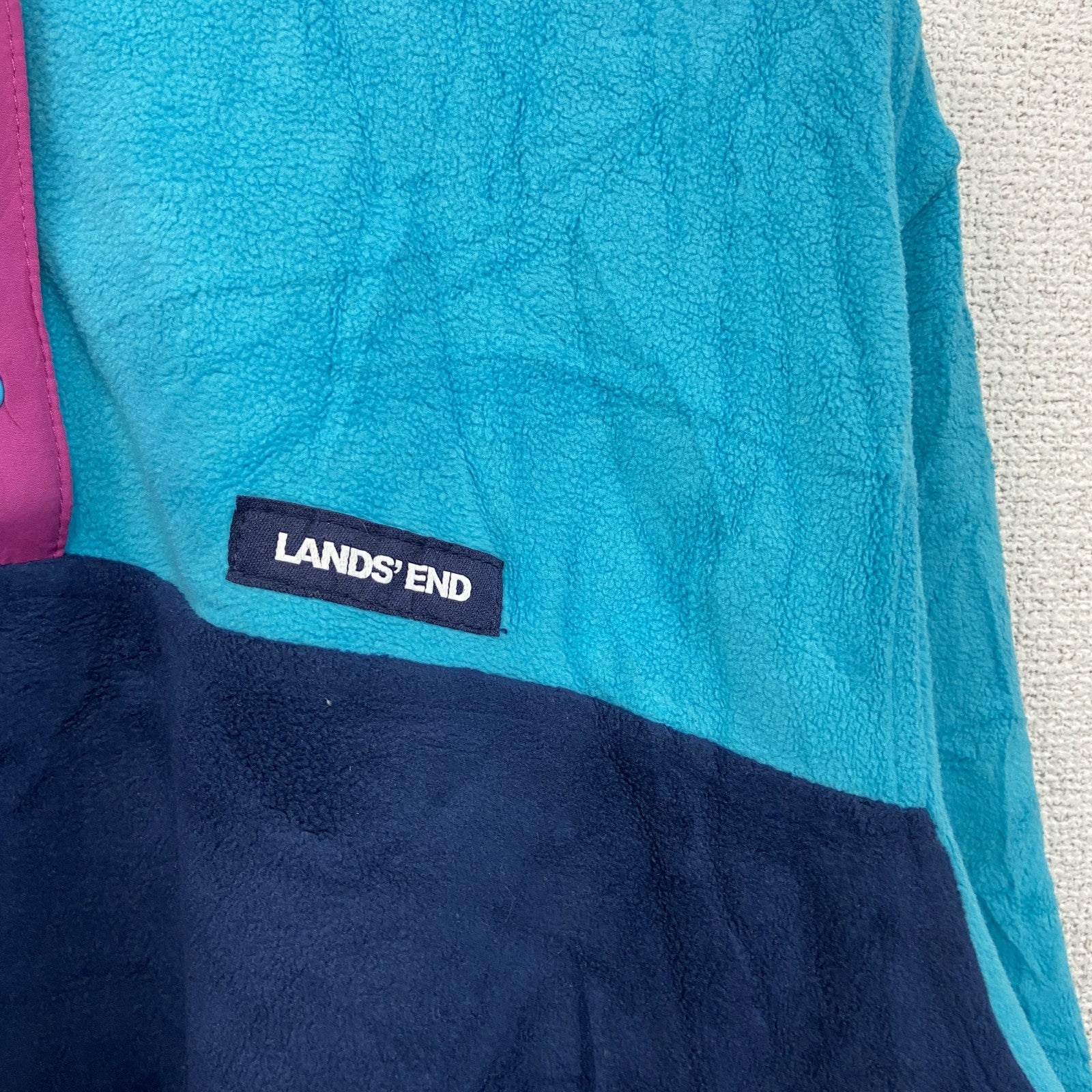 LAND’S END　ランズエンド　シンチラスナップTタイプ　フリースジャケット/ボアジャケット　ブルー　青　XL