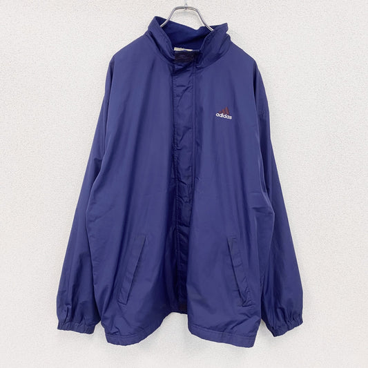 90s　adidas　アディダス　フルジップジャケット　ウィンドブレーカー　ヴィンテージ　ネイビー　2XLサイズ