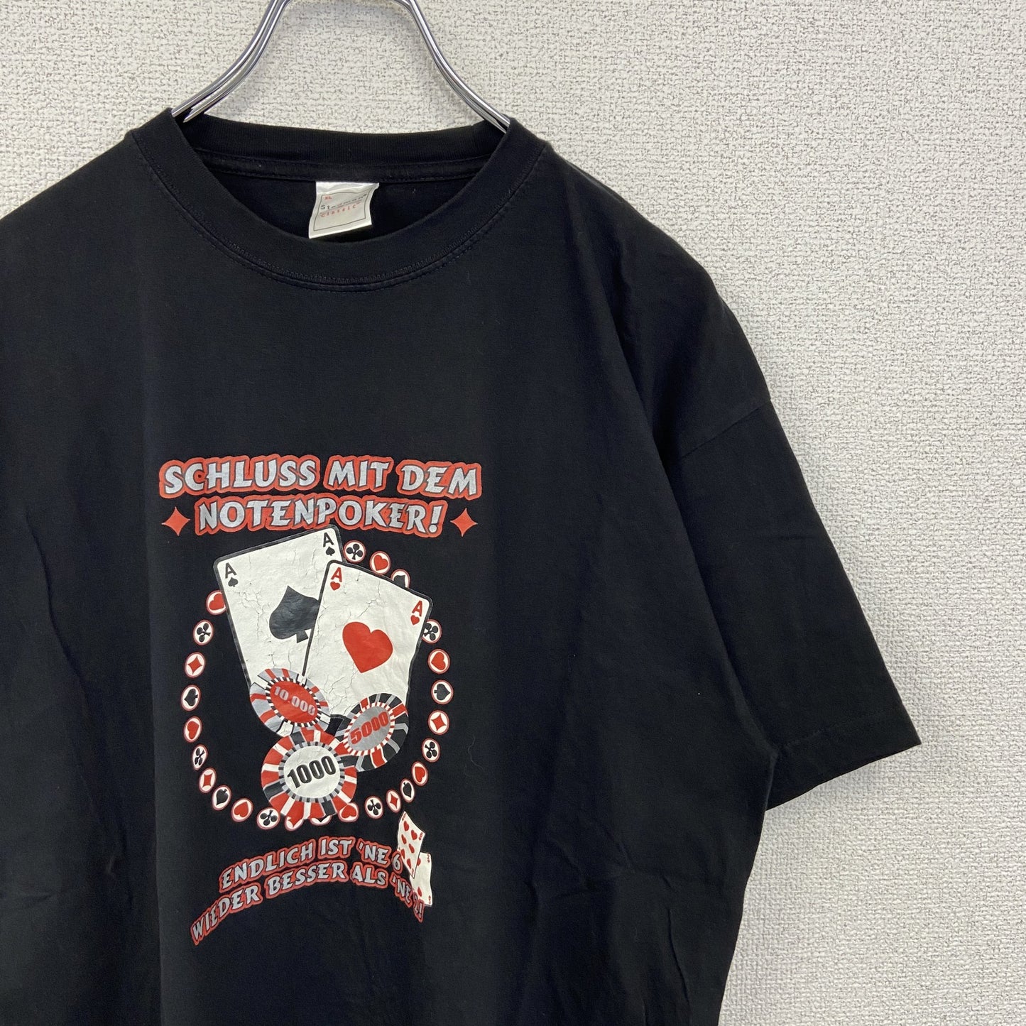 古着 used　Stedman Classic　半袖プリントTシャツ　ポーカー　クルーネック　ビックシルエット　XLサイズ