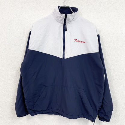 BOATHOUSE　ハーフジップナイロンプルオーバージャケット　白　ホワイト　紺　ネイビー　Mサイズ