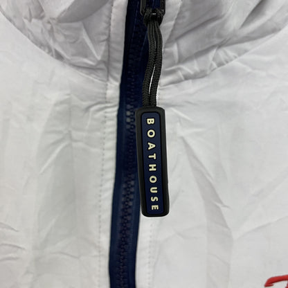 BOATHOUSE　ハーフジップナイロンプルオーバージャケット　白　ホワイト　紺　ネイビー　Mサイズ