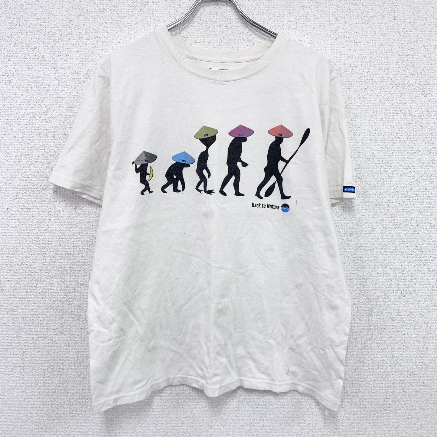 KAVU　カブー　半袖プリントTシャツ　バックトゥネイチャー　白　ホワイト　Lサイズ