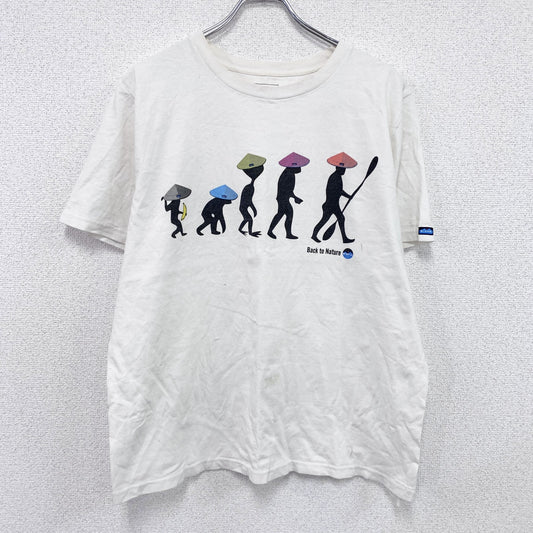 KAVU　カブー　半袖プリントTシャツ　バックトゥネイチャー　白　ホワイト　Lサイズ