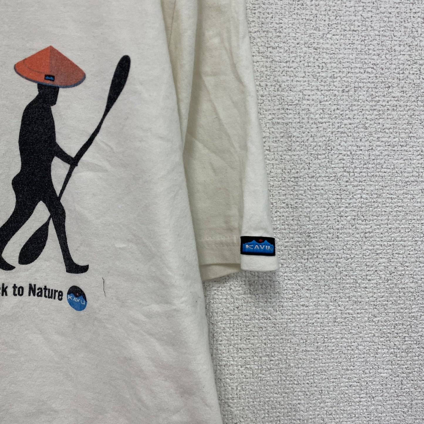 KAVU　カブー　半袖プリントTシャツ　バックトゥネイチャー　白　ホワイト　Lサイズ