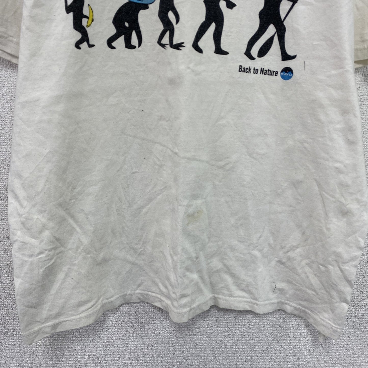 KAVU　カブー　半袖プリントTシャツ　バックトゥネイチャー　白　ホワイト　Lサイズ