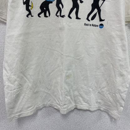KAVU　カブー　半袖プリントTシャツ　バックトゥネイチャー　白　ホワイト　Lサイズ