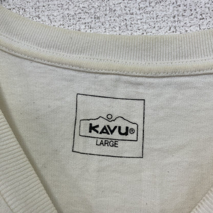 KAVU　カブー　半袖プリントTシャツ　バックトゥネイチャー　白　ホワイト　Lサイズ