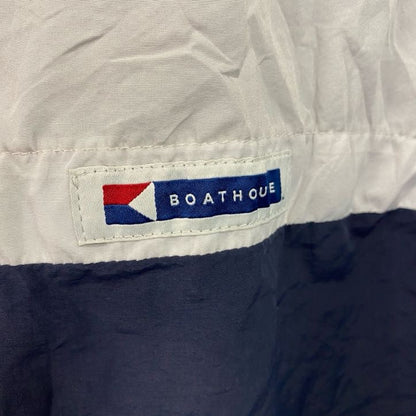 BOATHOUSE　ハーフジップナイロンプルオーバージャケット　白　ホワイト　紺　ネイビー　Mサイズ