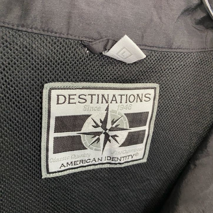 DESTINATIONS　フルジップナイロンジャケット　黒　ブラック　Lサイズ