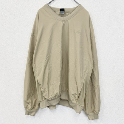 古着 used　C9 by Champion 　長袖ナイロンプルオーバー　ワンポイント刺　ノームコア　ベージュ　XXLサイズ