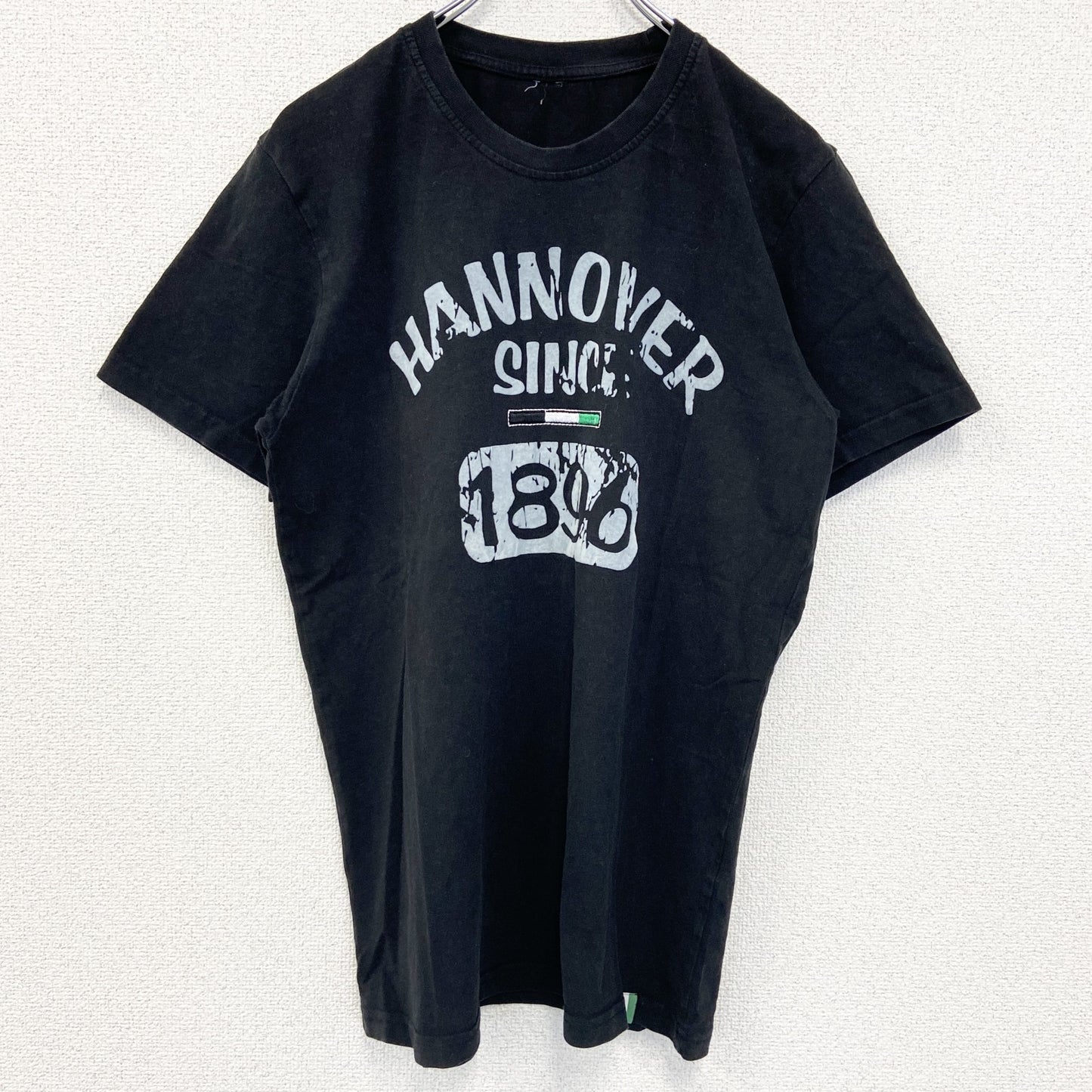 半袖プリントTシャツ　4連プリント　カプセルプリント　アーチプリント　クルーネック　黒　ブラック