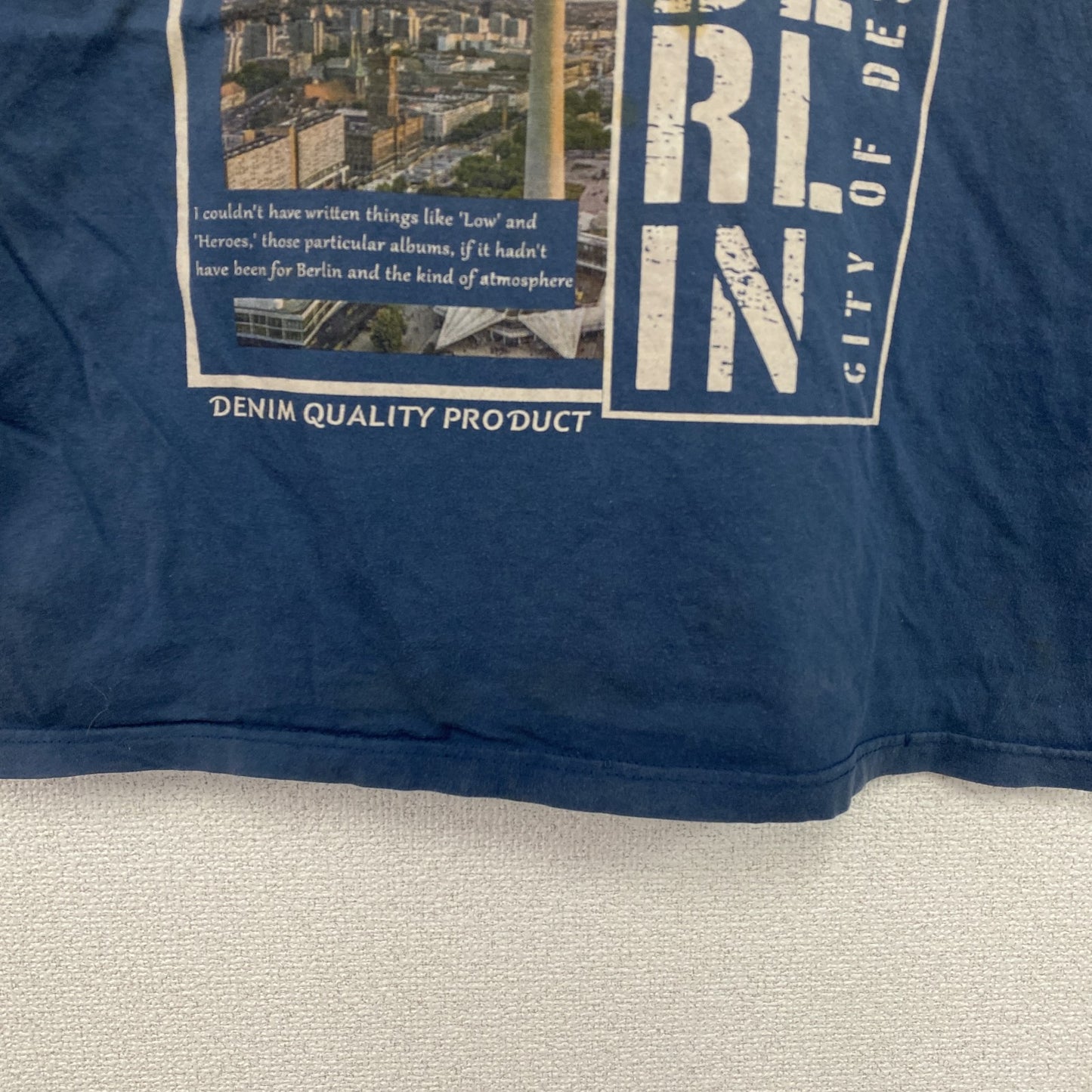ACTIVE　アクティブ　半袖プリントTシャツ　ベルリンプリント　青　ブルー　Lサイズ