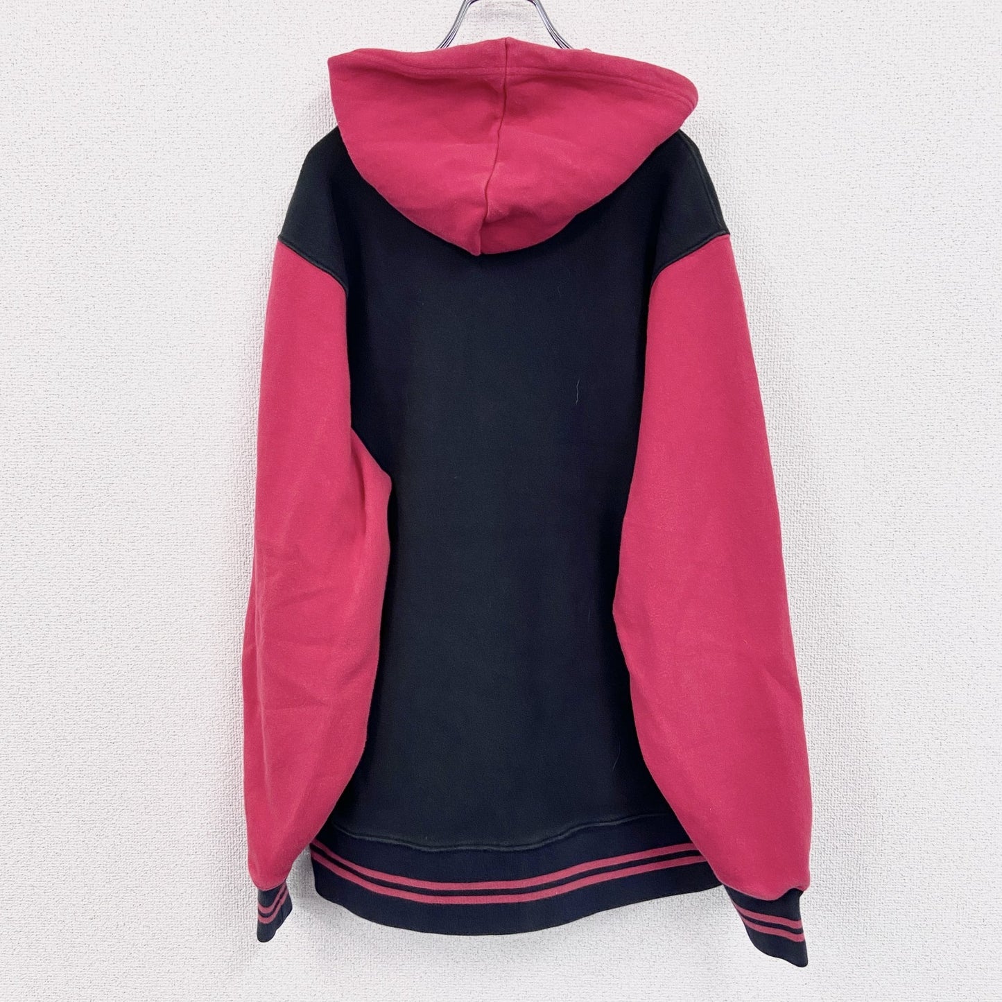 Champion　チャンピオン　スウェットパーカー/フーディー　バイカラー　黒　ブラック　赤　レッド　Lサイズ