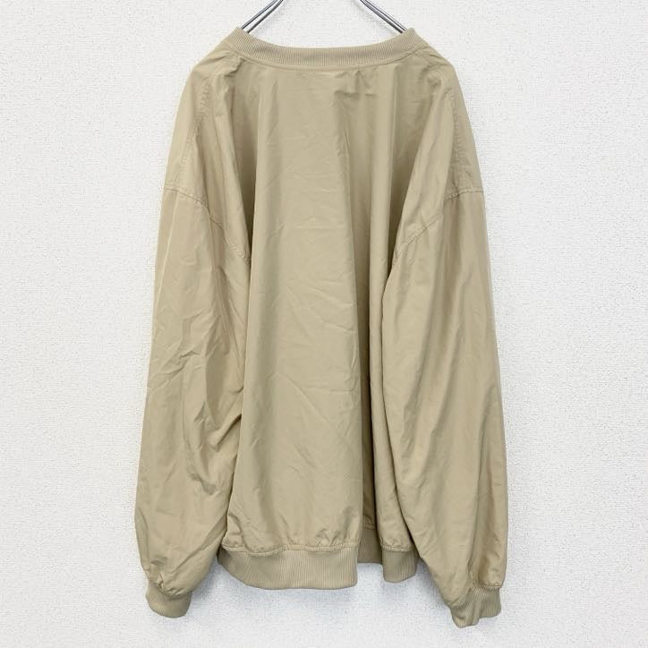古着 used　C9 by Champion 　長袖ナイロンプルオーバー　ワンポイント刺　ノームコア　ベージュ　XXLサイズ