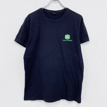 John Deere　ジョンディア　半袖プリントTシャツ　企業T　黒　ブラック　Lサイズ
