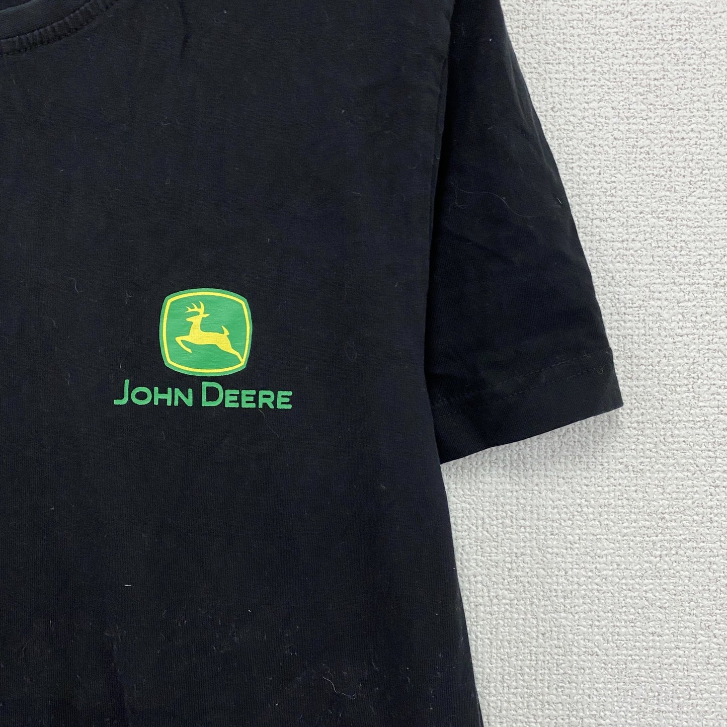 John Deere　ジョンディア　半袖プリントTシャツ　企業T　黒　ブラック　Lサイズ