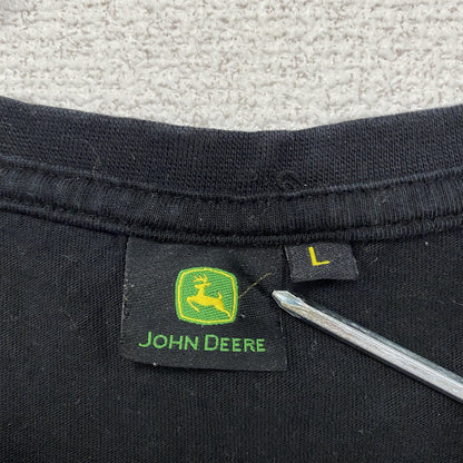 John Deere　ジョンディア　半袖プリントTシャツ　企業T　黒　ブラック　Lサイズ