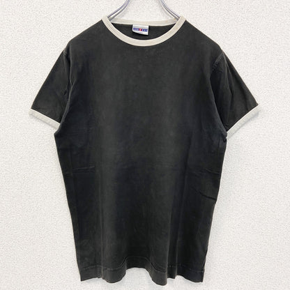 古着 used　JERZEES ジャージーズ　半袖リンガーTシャツ　バックプリント　バイク　黒　ブラック　Mサイズ