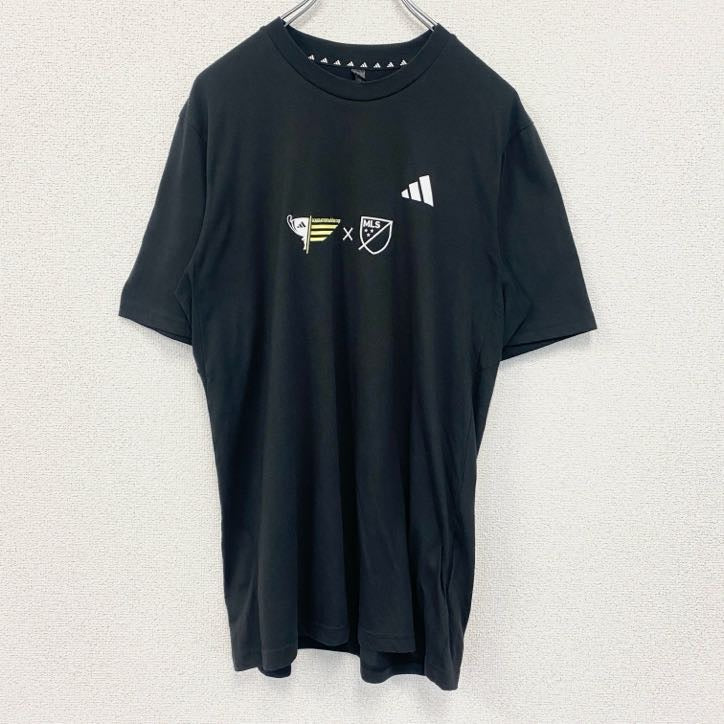 古着 used　Adidas　アディダス　半袖プリントTシャツ　クルーネック　MLS　メジャーリーグサッカー　黒　Ｍサイズ