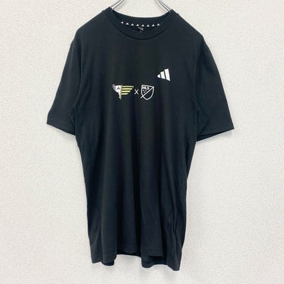 古着 used　Adidas　アディダス　半袖プリントTシャツ　クルーネック　MLS　メジャーリーグサッカー　黒　Ｍサイズ