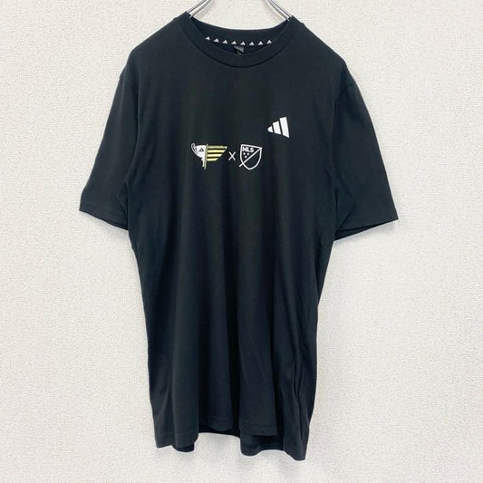 古着 used　Adidas　アディダス　半袖プリントTシャツ　クルーネック　MLS　メジャーリーグサッカー　黒　Ｍサイズ