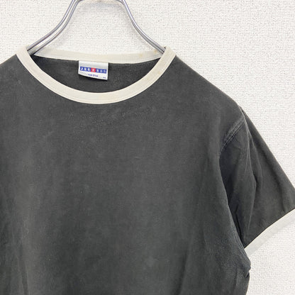 古着 used　JERZEES ジャージーズ　半袖リンガーTシャツ　バックプリント　バイク　黒　ブラック　Mサイズ