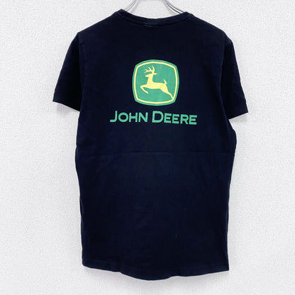 John Deere　ジョンディア　半袖プリントTシャツ　企業T　黒　ブラック　Lサイズ