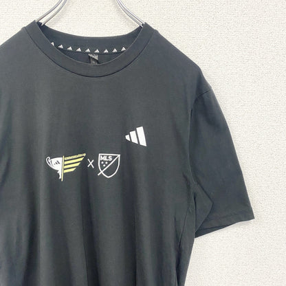 古着 used　Adidas　アディダス　半袖プリントTシャツ　クルーネック　MLS　メジャーリーグサッカー　黒　Ｍサイズ