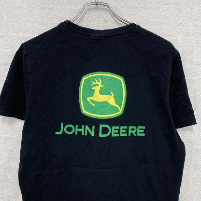 John Deere　ジョンディア　半袖プリントTシャツ　企業T　黒　ブラック　Lサイズ