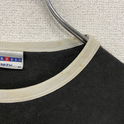 古着 used　JERZEES ジャージーズ　半袖リンガーTシャツ　バックプリント　バイク　黒　ブラック　Mサイズ