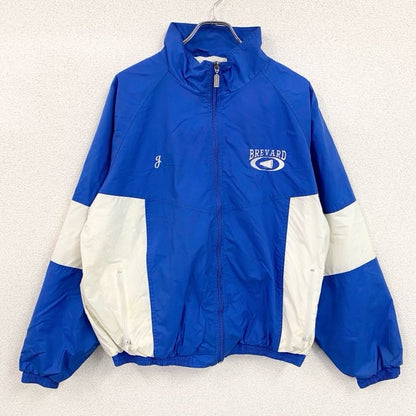 90s　Holloway　フルジップナイロンジャケット　ヴィンテージ　バイカラー　青　ブルー　白　ホワイト　Lサイズ